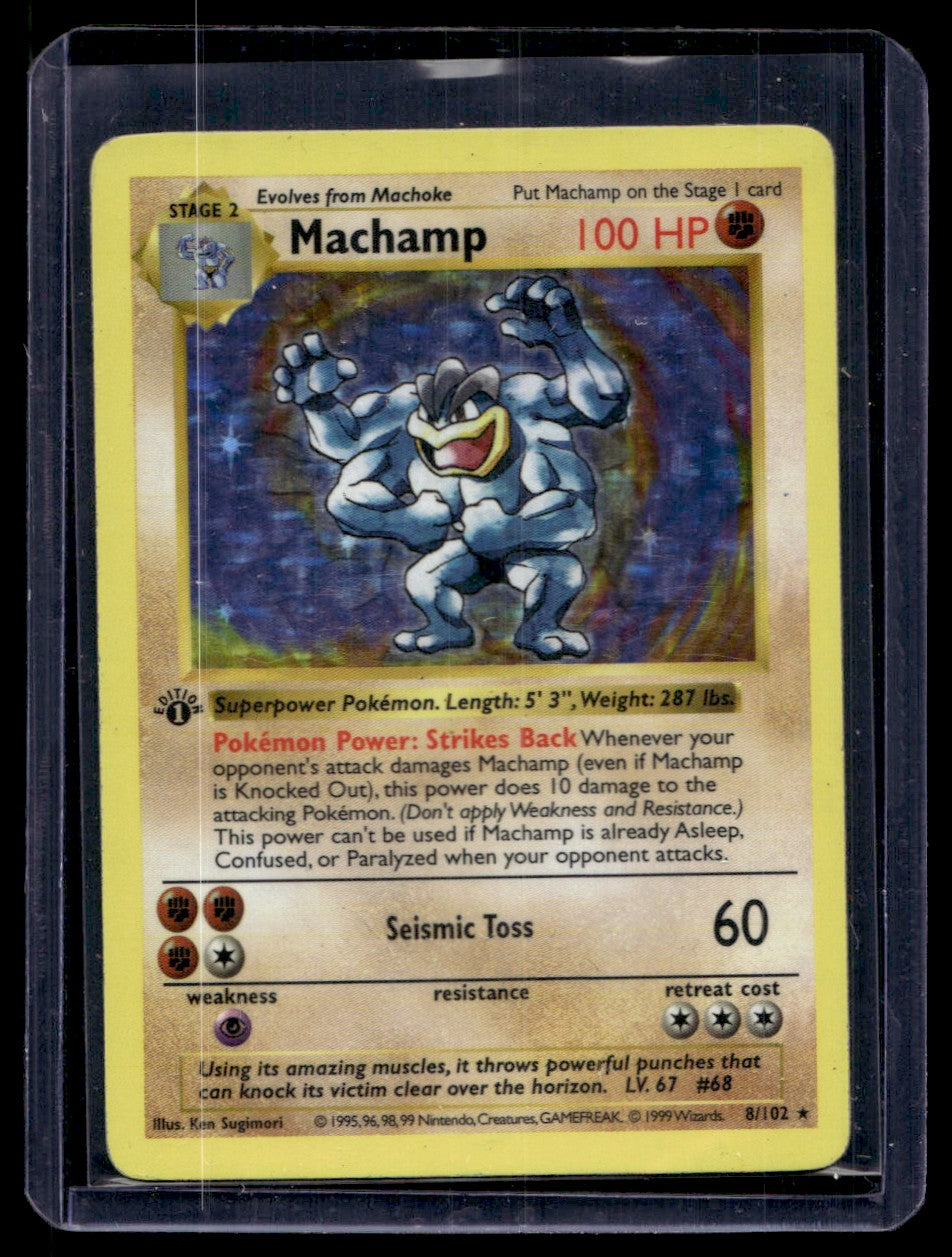 1999 Wizards of the Coast Pokemon Base Set Machamp 8/102