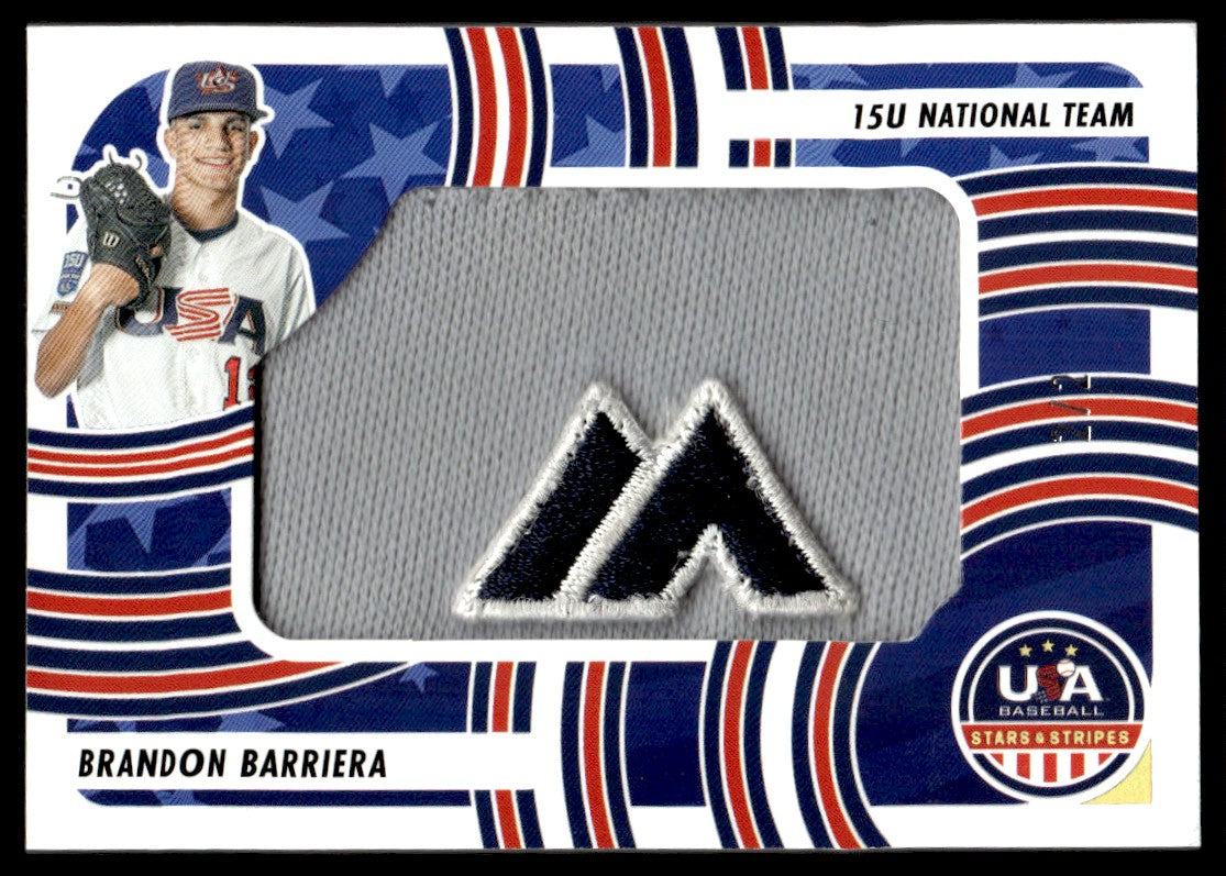 2024 Stars & Stripes Jumbo Majestic Patch /2 Brandon Barriera 15U National Team