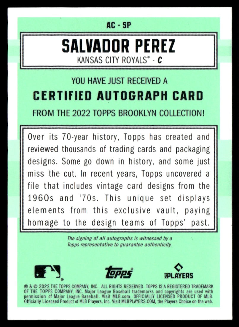 2022 Topps Brooklyn Collection Auto /20 Salvador Perez 