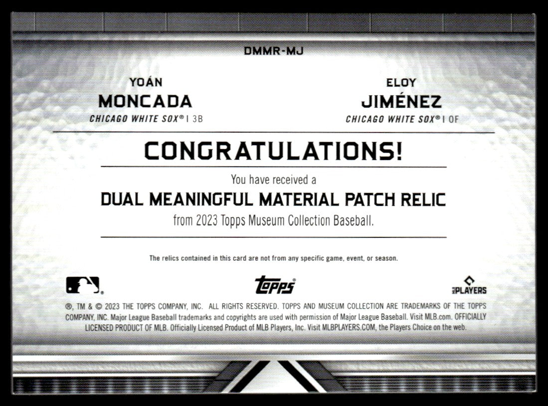 2023 Topps Museum Collection Dual Relic /10 Yoán Moncada/Eloy Jiménez