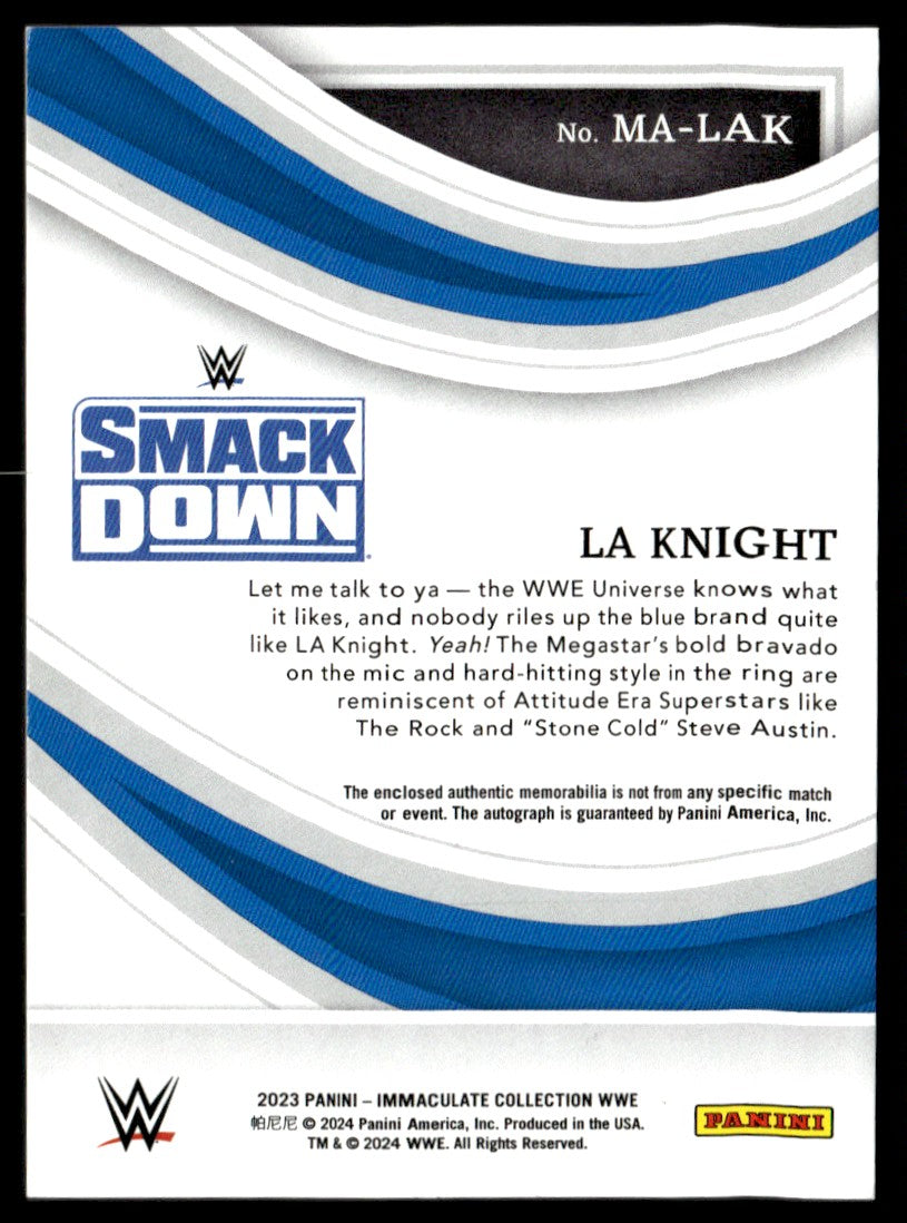 2023 Panini Immaculate WWE LA Knight Memorabilia Autographs /8