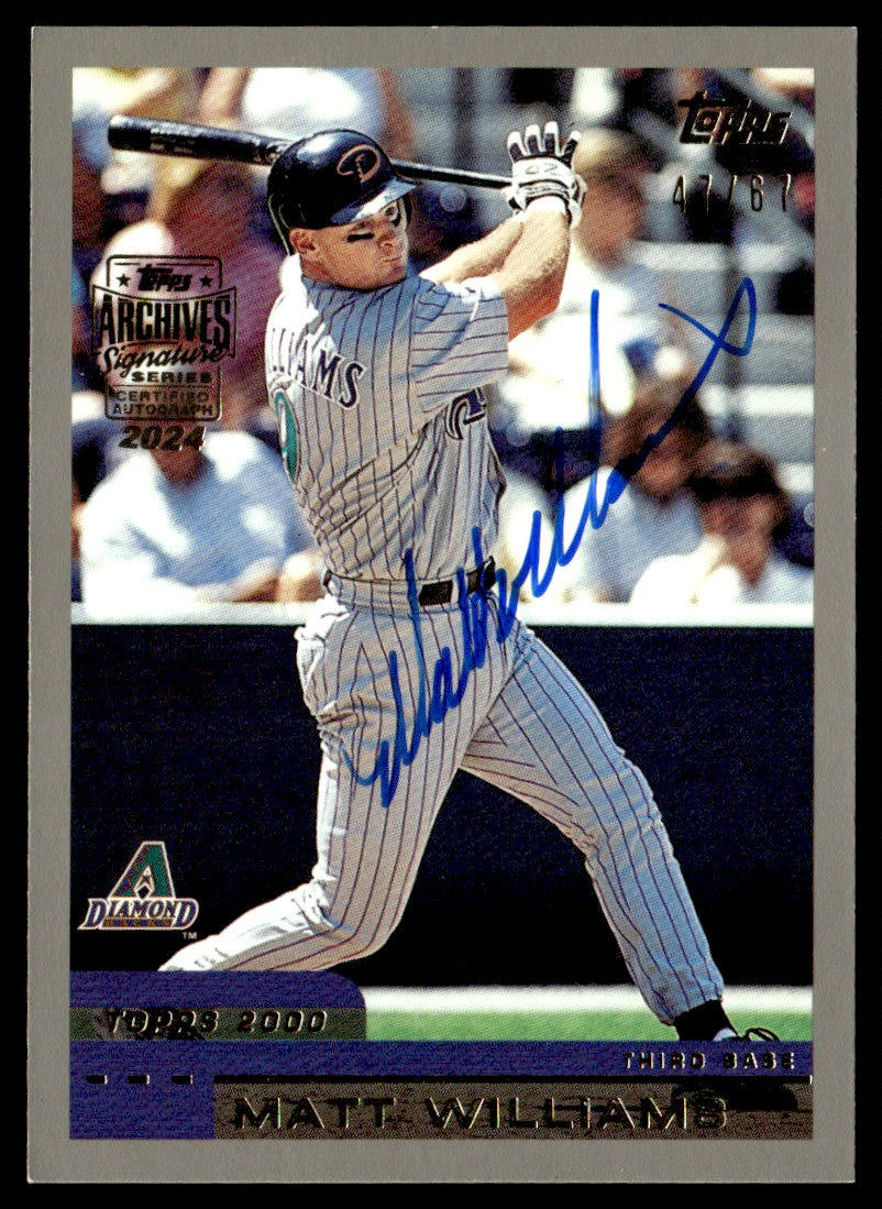 2024 Topps Archives Signature Series 5 Matt Williams /61 Arizona Diamondbacks Auto