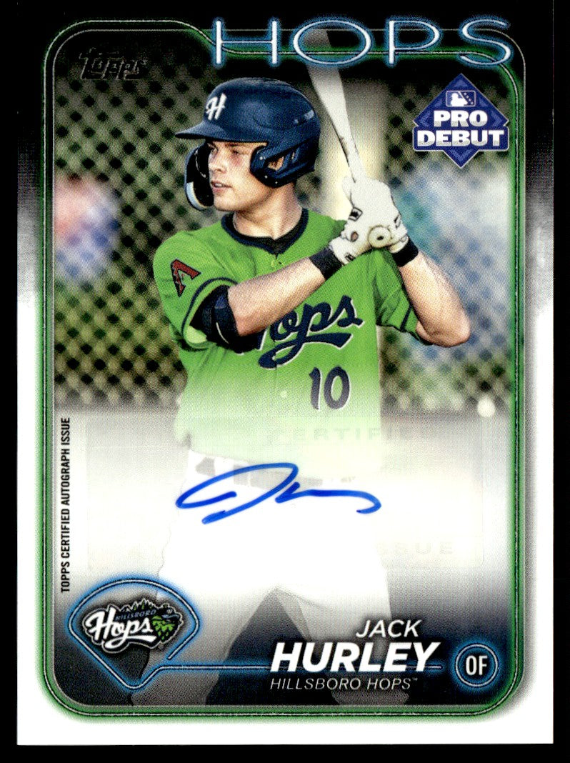 2024 Topps Pro Debut PD-70 Jack Hurley Rookie Hillsboro Hops Auto