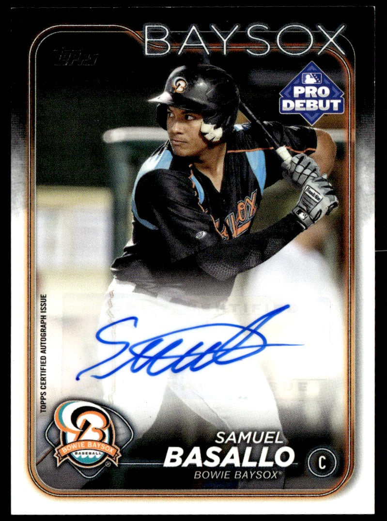 2024 Topps Pro Debut PD-146 Samuel Basallo Bowie Baysox Auto