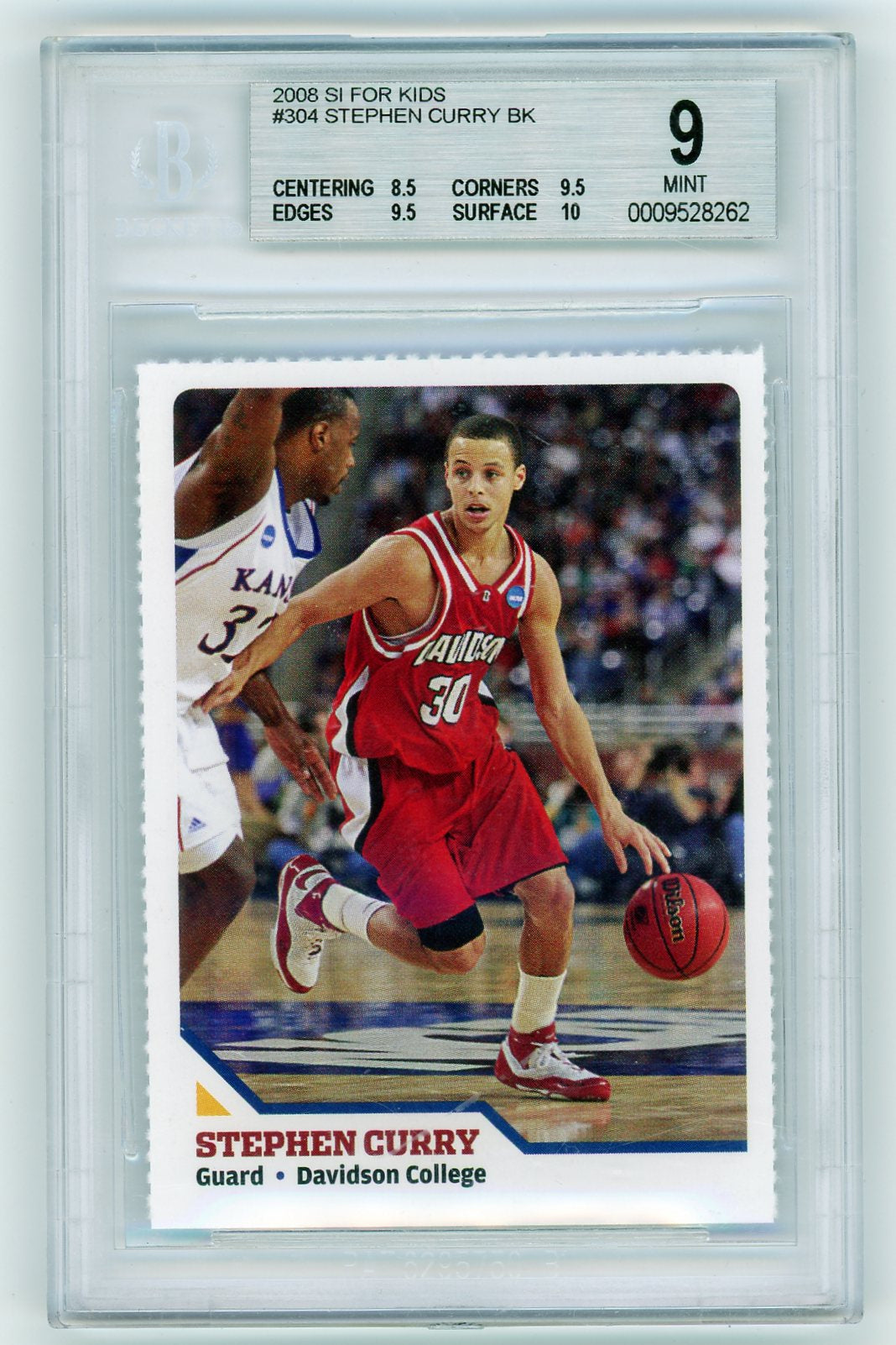 2008 Sports Illustrated Kids Stephen Curry Rookie BGS 9 #304