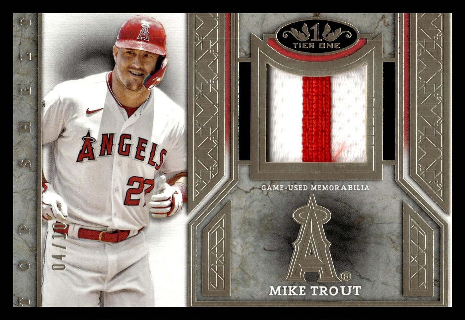 2024 Topps Tier One #TSR-MT Mike Trout Top Shelf /10 jersey Angels