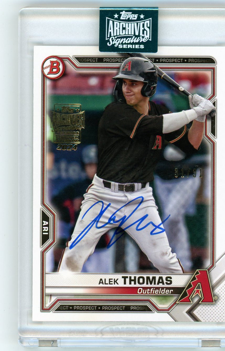 2021 Bowman Archives Signature Series Auto /31 Alek Thomas 