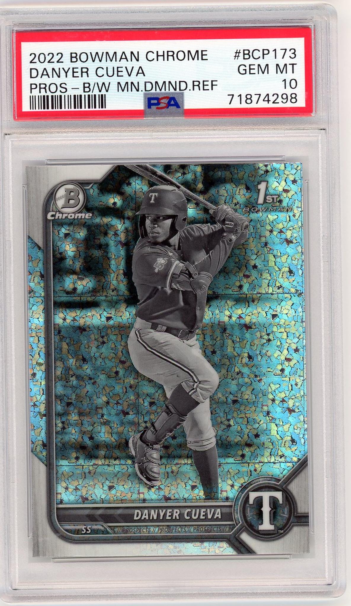 2022 Bowman Chrome Danyer Cueva B&W Mini Diamond Refractor PSA 10 RC