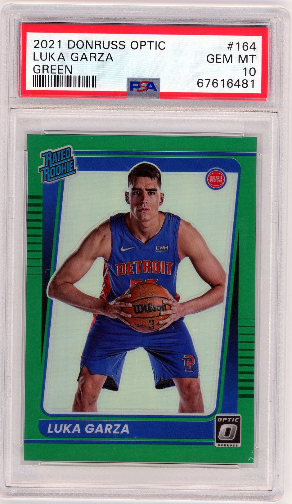 2021 Panini Donruss Optic #164 Luka Garza Green /5 PSA 10 Rated Rookie RC