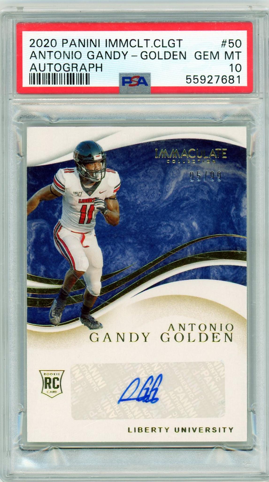 2020 Immaculate Collegiate Rookie Auto /99 Antonio Gandy-Golden PSA 10