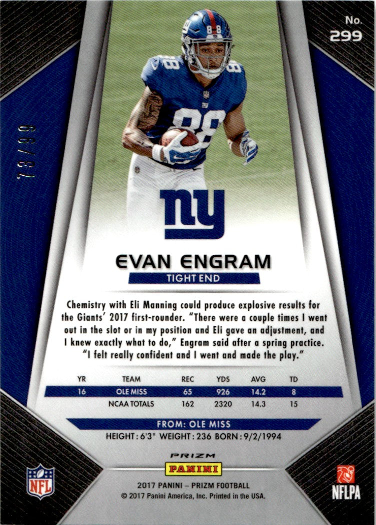 2017 Panini Prizm Green Evan Engram #299 RC /99
