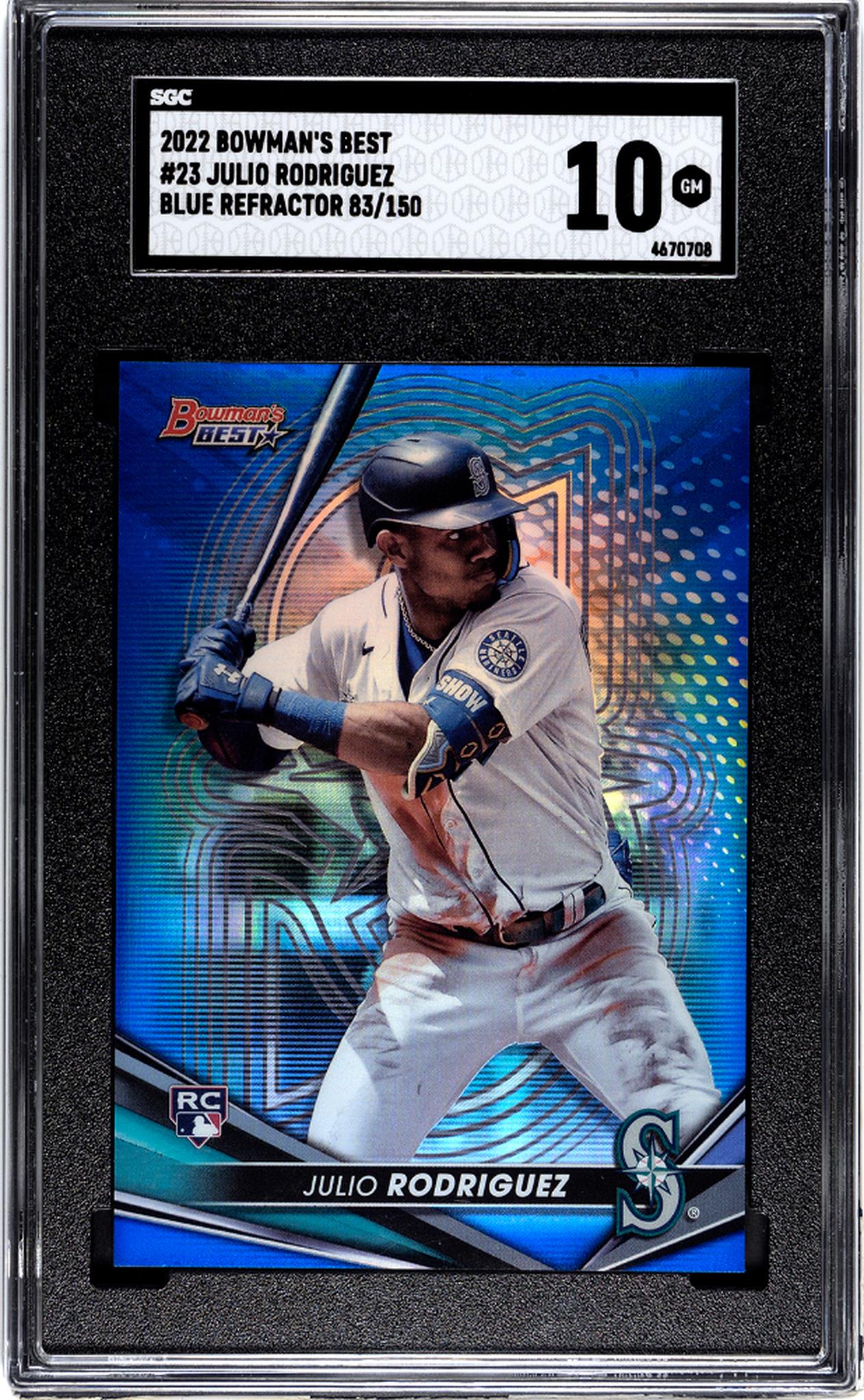 2022 Bowman's Best #23 Julio Rodriguez Blue Refractor /150 SGC 10 RC Rookie