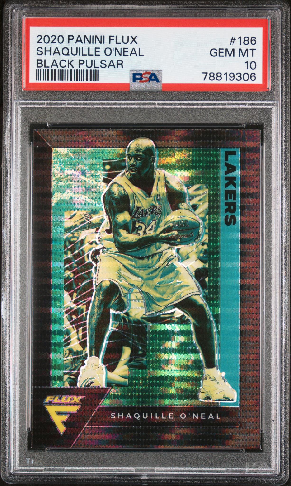 2020 Panini Flux #186 Shaquille O'Neal Black Pulsar PSA 10