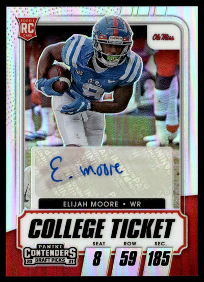 2021 Panini Contenders Elijah Moore #123 College Ticket Auto