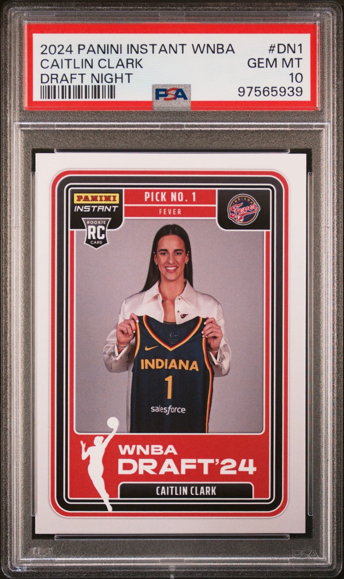 2024 Panini Instant #DN-1 Caitlin Clark Draft Night 2024 Rookie RC PSA 10