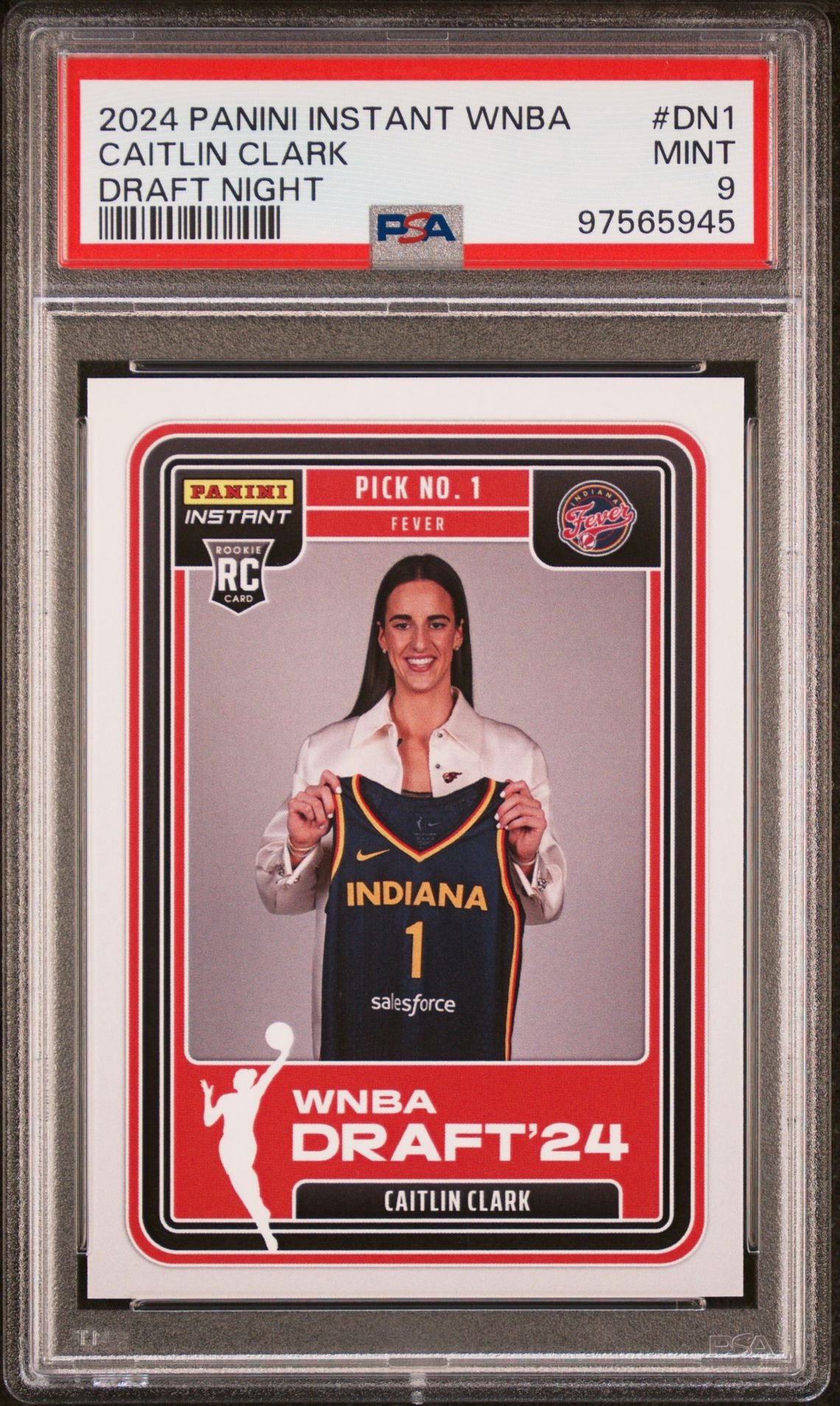 2024 Panini Instant #DN-1 Caitlin Clark Draft Night Rookie RC PSA 9