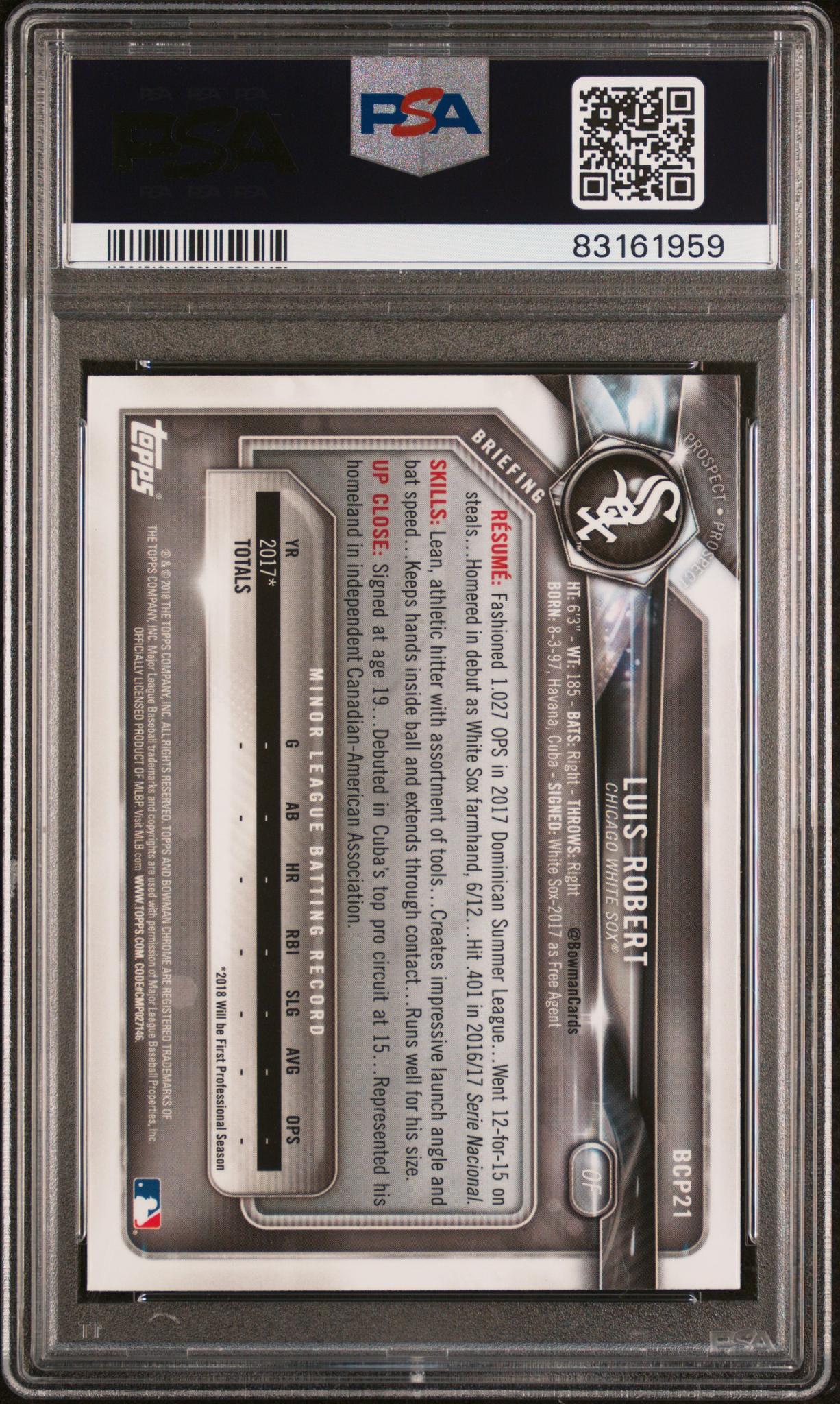 2018 Bowman Prospects Chrome Luis Robert #BCP21 PSA 9