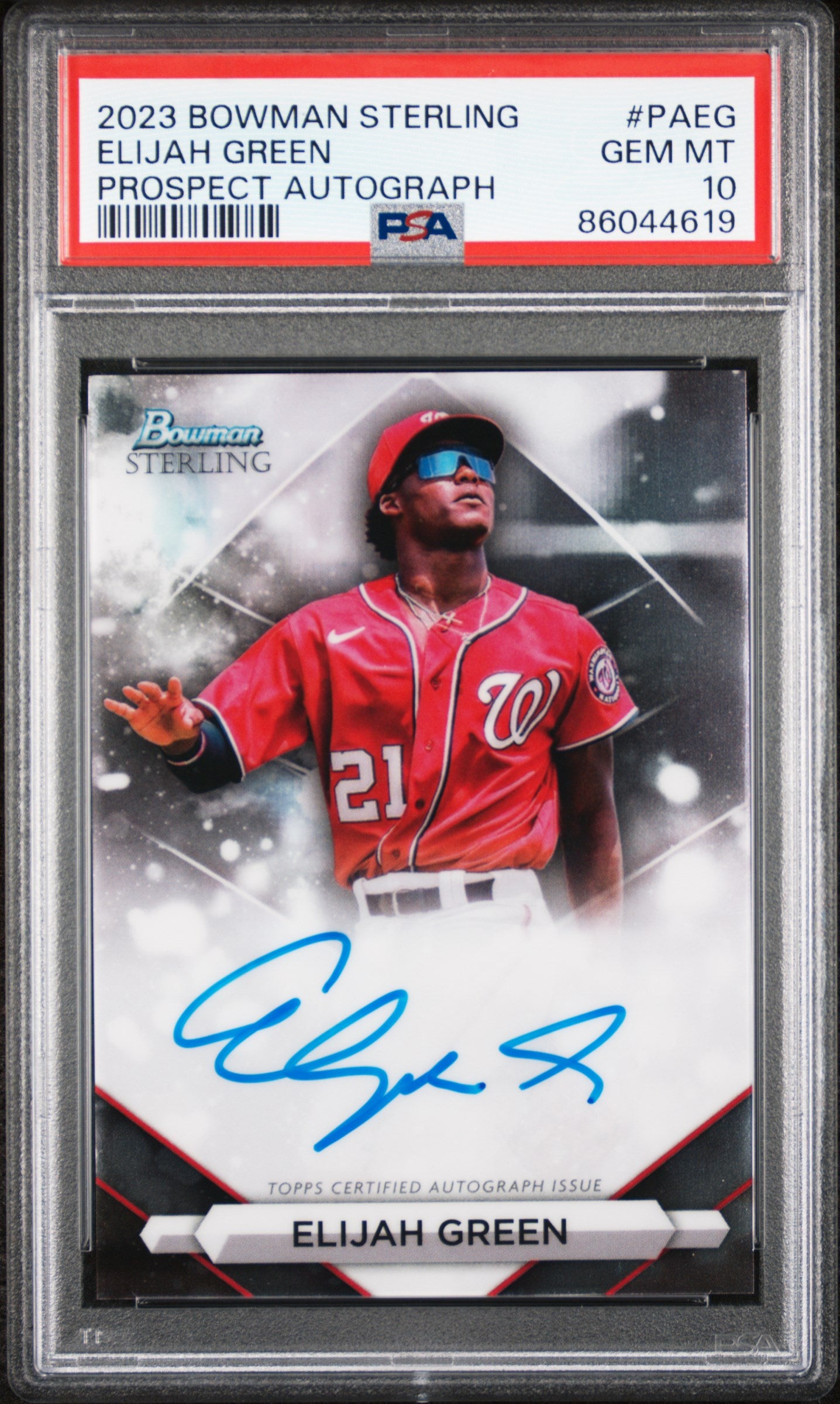 2023 Bowman Sterling Prospect Auto Elijah Green PSA 10