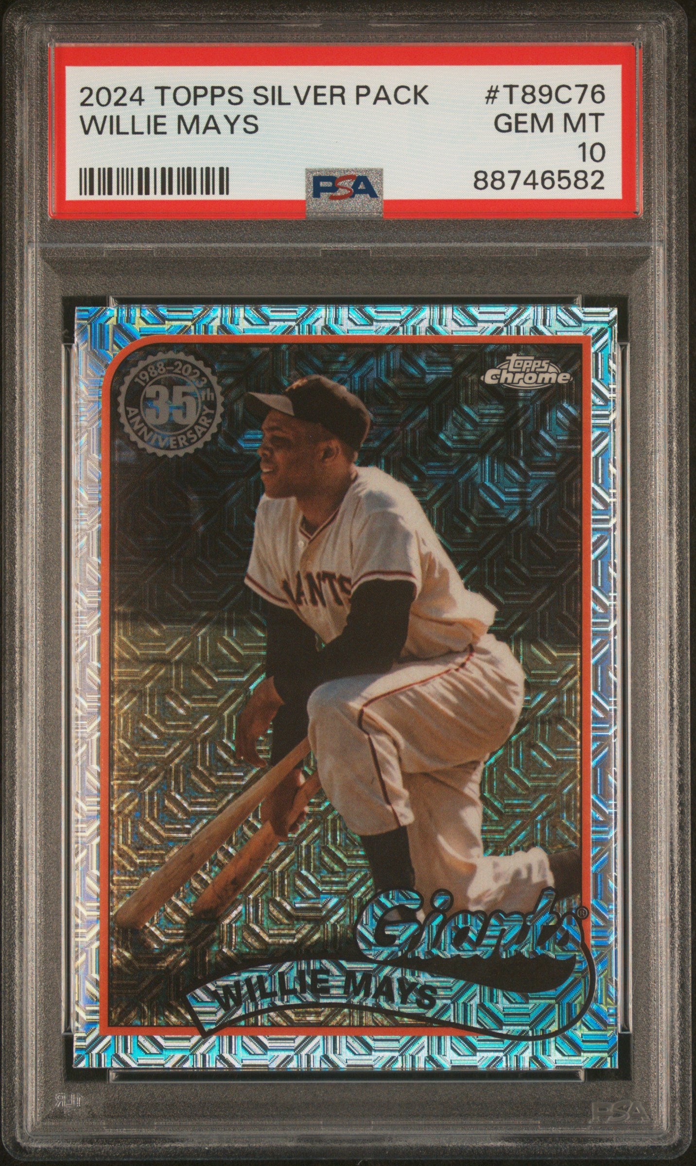 2024 Topps Series 1 Silver Pack Willie Mays 35th Anniversary PSA 10