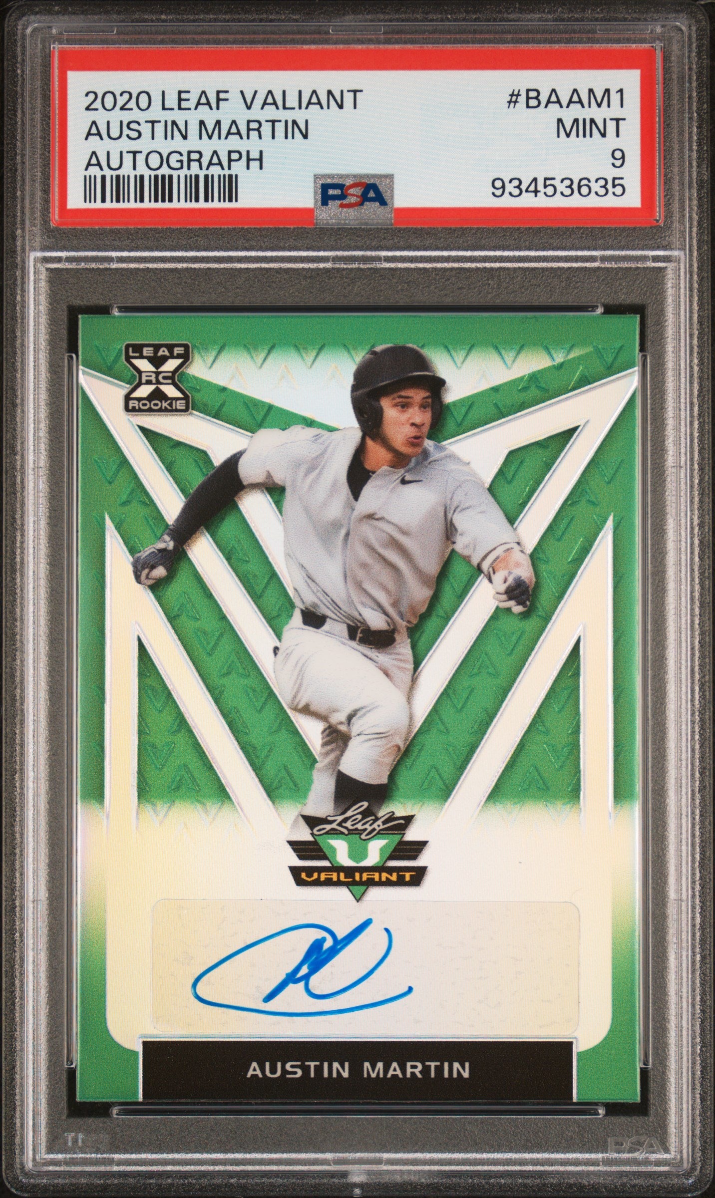 2020 Leaf Valiant BAAM1 Austin Martin Rookie /99 PSA 9 Mint Auto