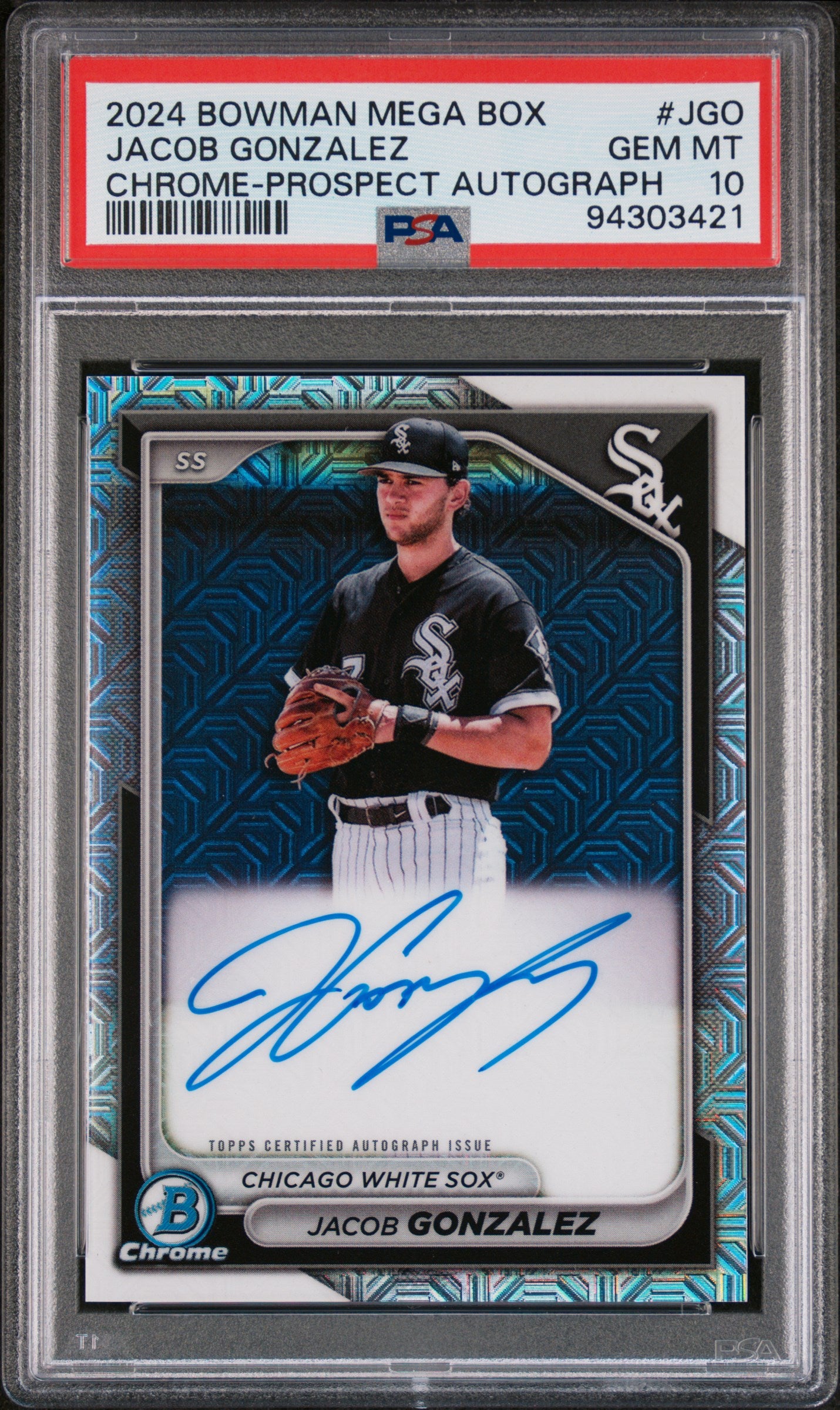 2024 Bowman Mega Box Jacob Gonzalez #JGO Auto PSA 10