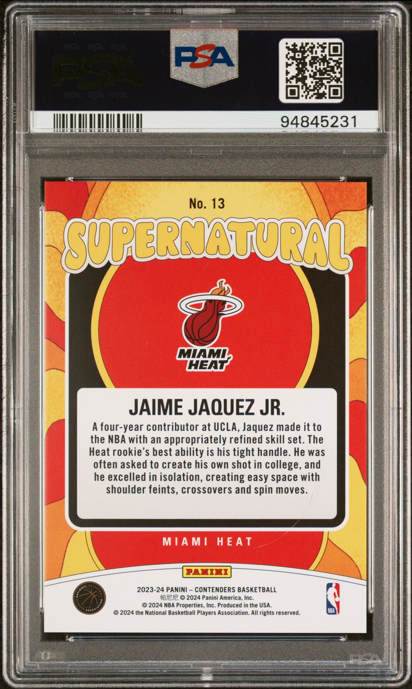 2023 Contenders Supernatural Jaime Jaquez Jr. #13 PSA 10
