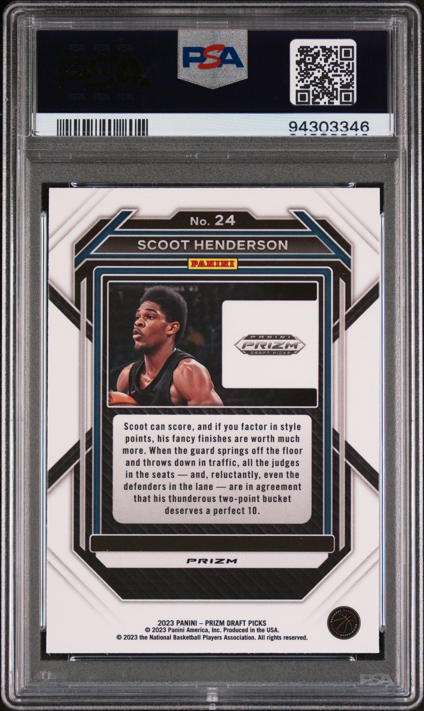 2023 Panini Prizm 24 Scoot Henderson Draft Picks Silver Rookie PSA 9 Mint