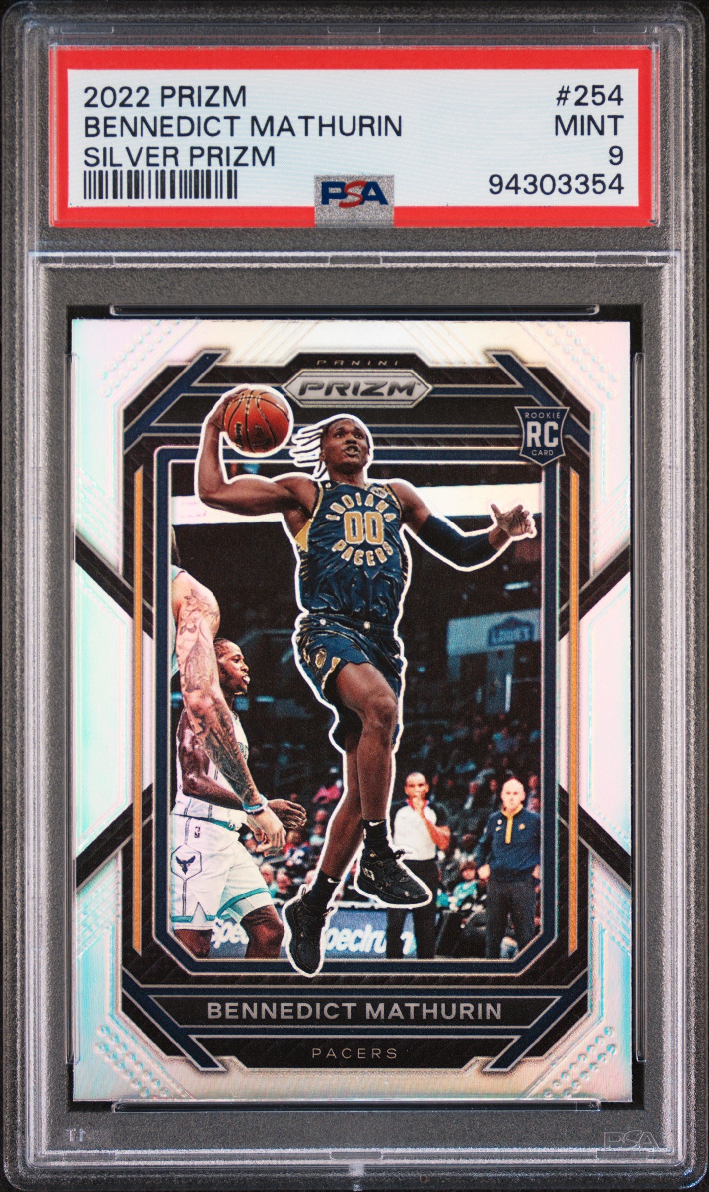 2022 Panini Prizm 254 Bennedict Mathurin Silver Rookie PSA 9 Mint Pacers