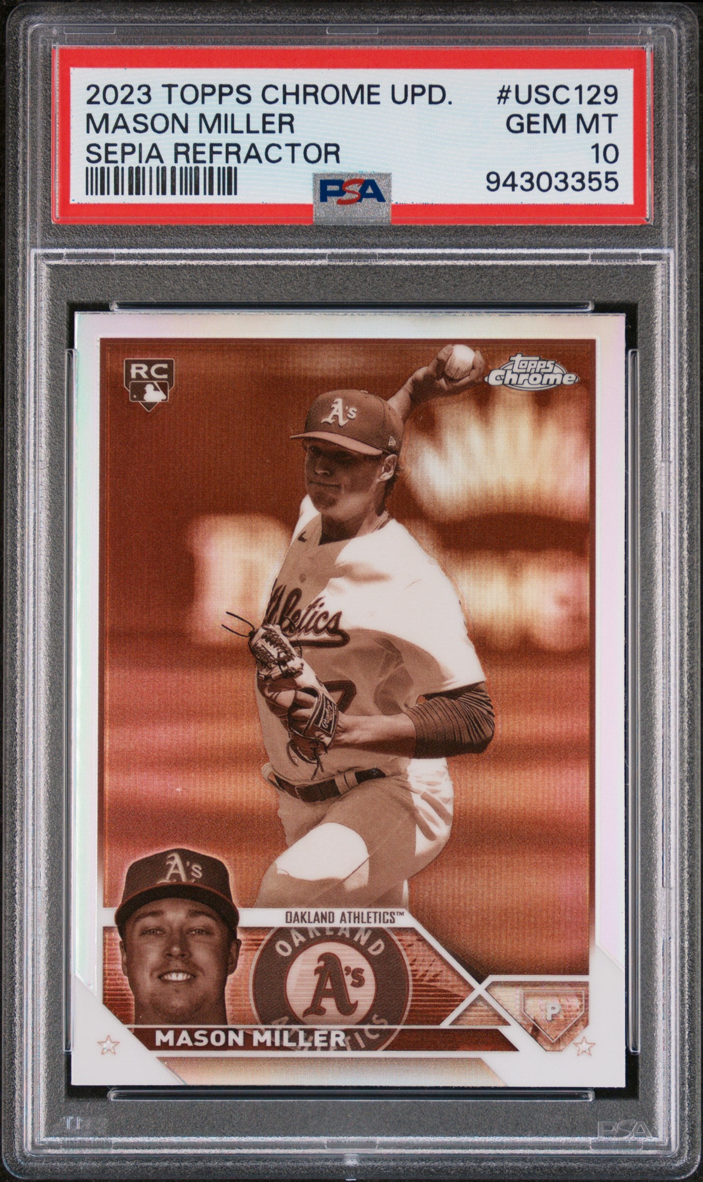 2023 Topps Chrome #USC129 Mason Miller Sepia Rookie PSA 10