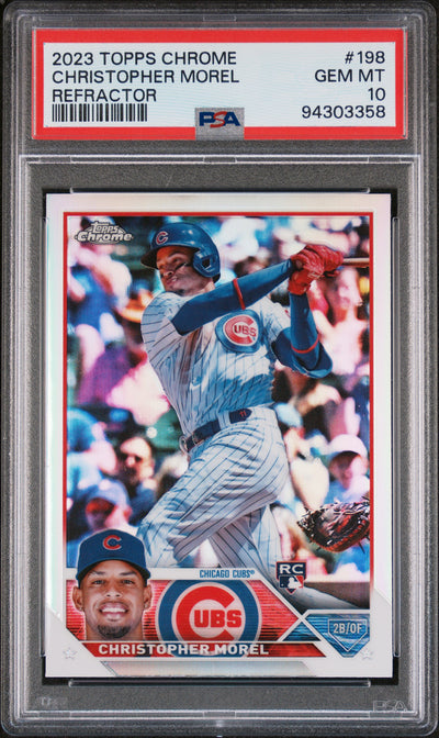 2023 Topps Chrome Christopher Morel #198 Refractor PSA 10