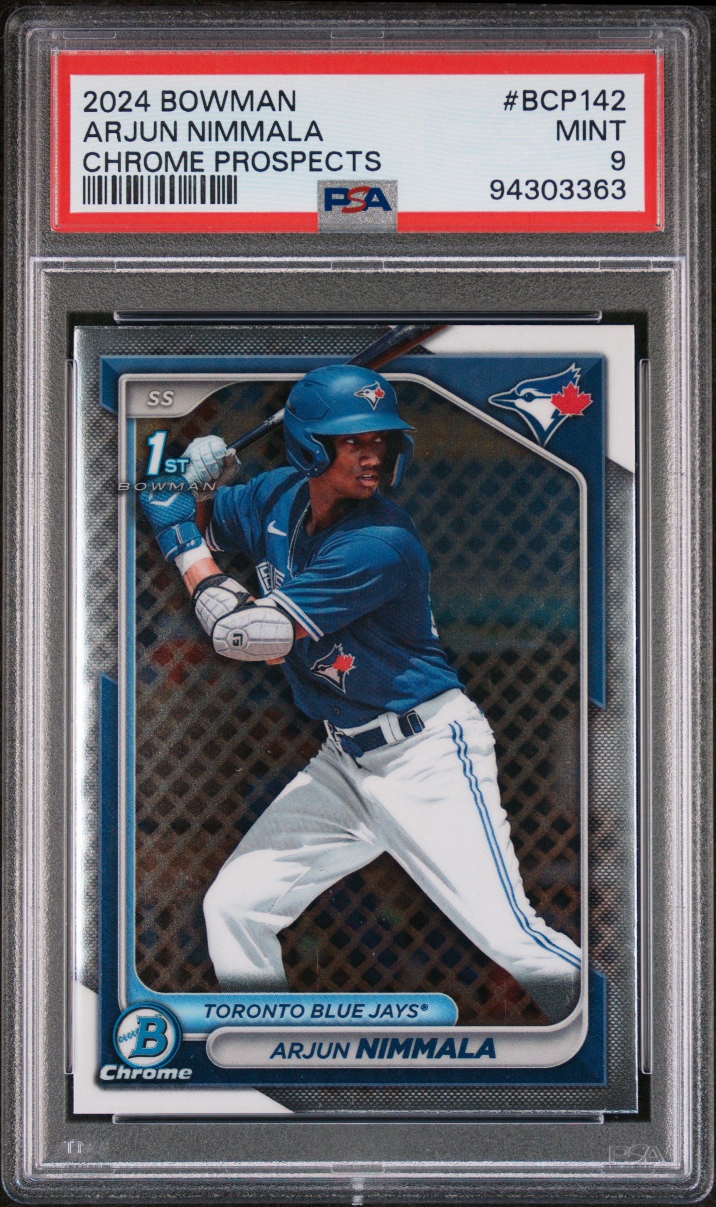 2024 Bowman Chrome #BCP142 Arjun Nimmala Prospects  PSA 9