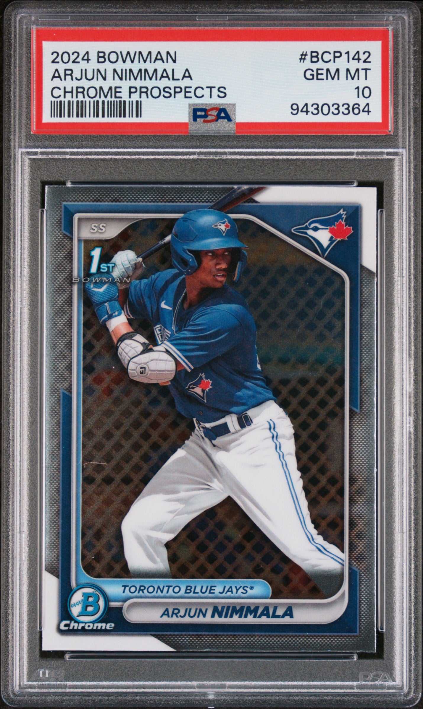 2024 Bowman Chrome #BCP142 Arjun Nimmala Chrome Prospects PSA 10