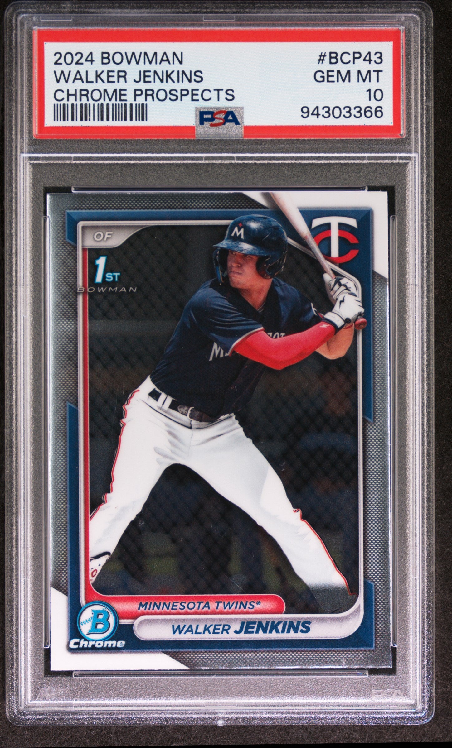 2024 Bowman Chrome Walker Jenkins #BCP43 PSA 10