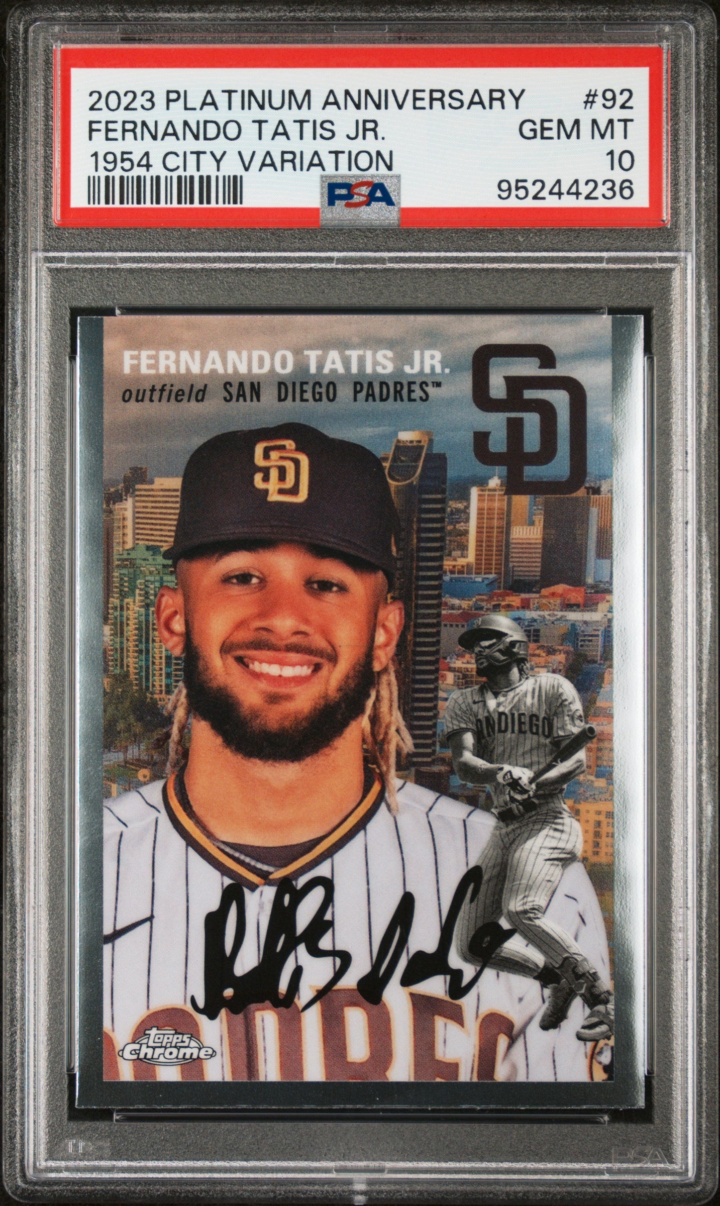 2023 Topps Chrome #92 Fernando Tatis Jr. 1954 City Variation 92 PSA 10