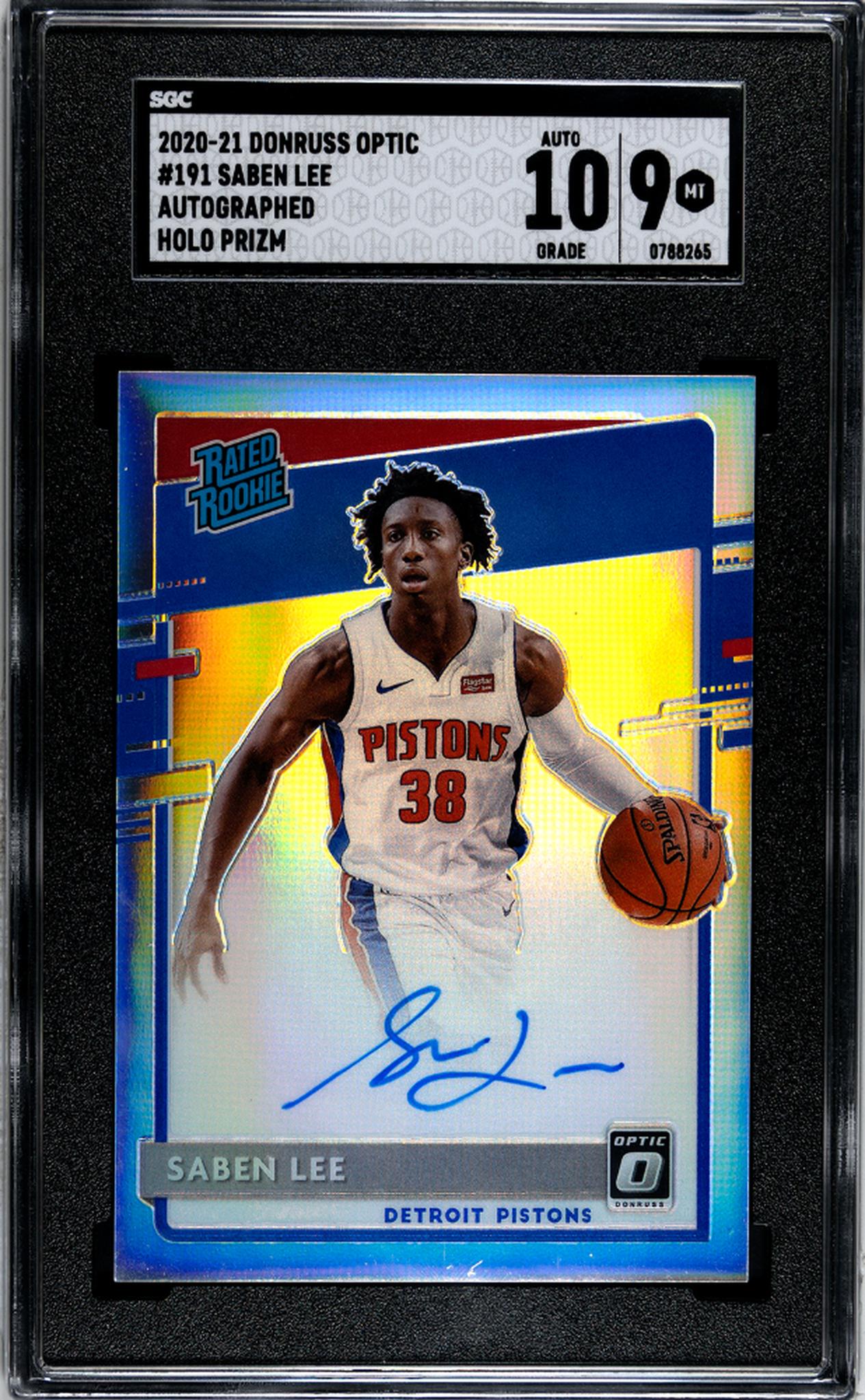 2020-21 Donruss Optic #191 Saben Lee Auto. Holo Prizm SGC 9