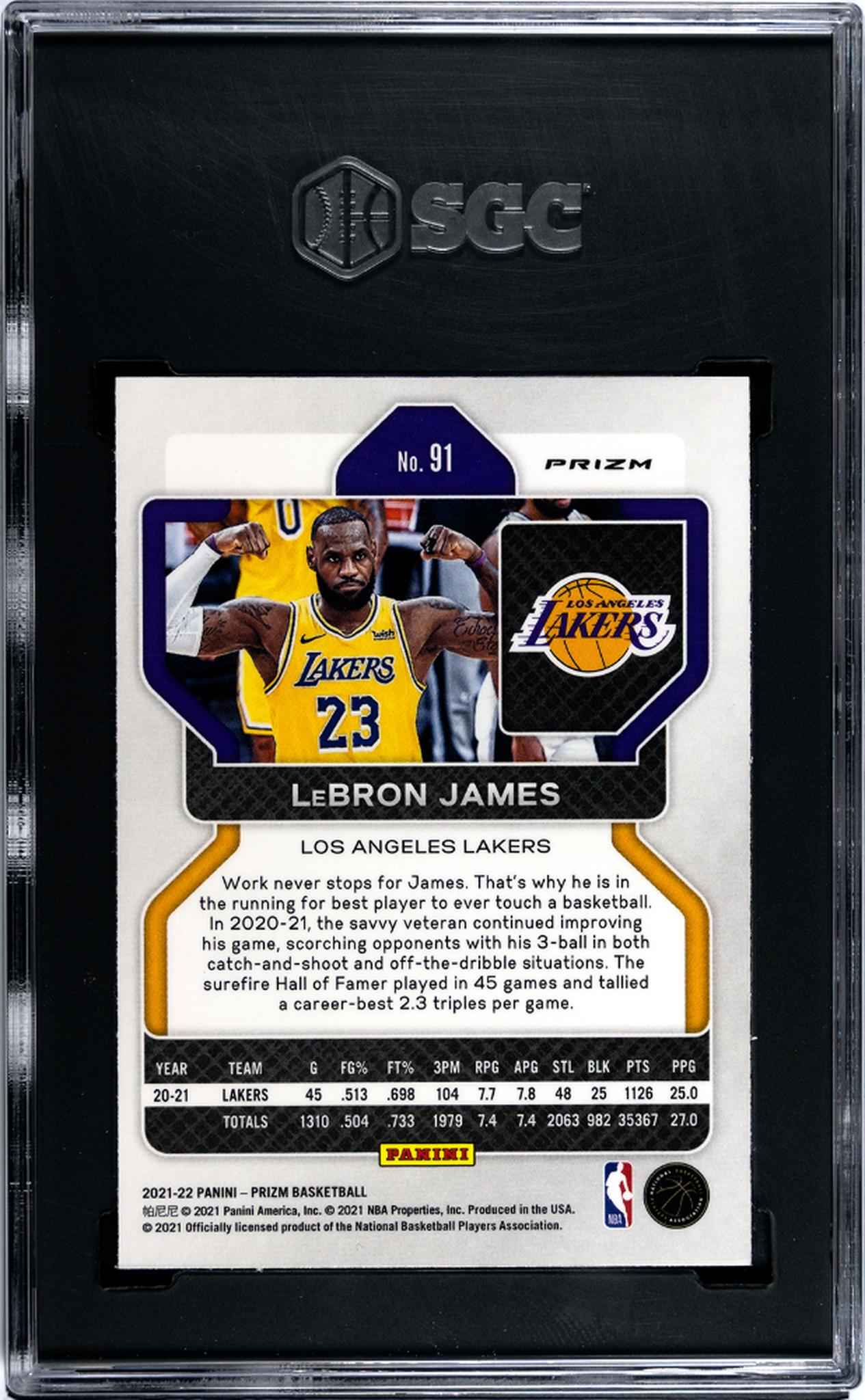 2021 Panini Prizm #91 LeBron James Pulsar Prizm Pulsar SGC 9