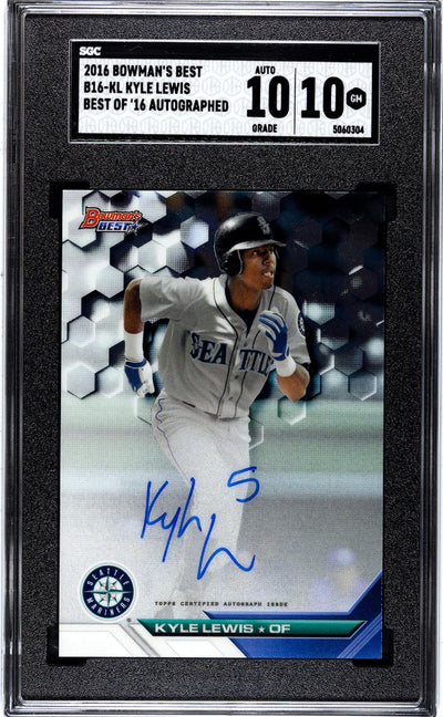 2016 Bowman's Best Kyle Lewis Best of '16 Auto #B16-KL SGC 10