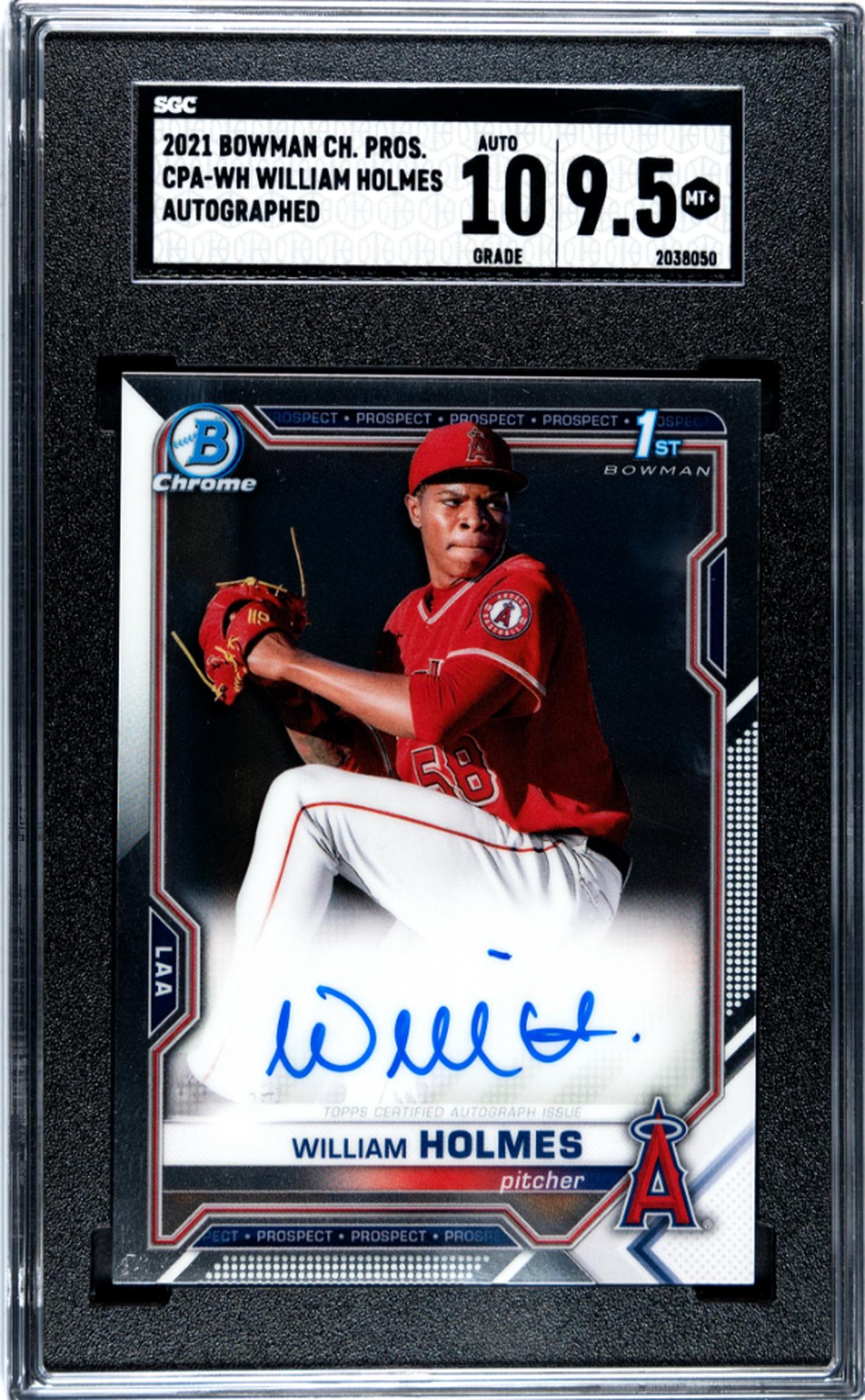2021 Bowman Chrome William Holmes #CPA-WH Auto SGC 9.5 Auto 10