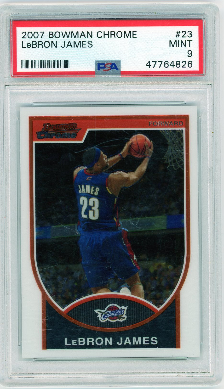 2007 Bowman Chrome 23 LeBron James PSA 9 Mint Cleveland Cavaliers