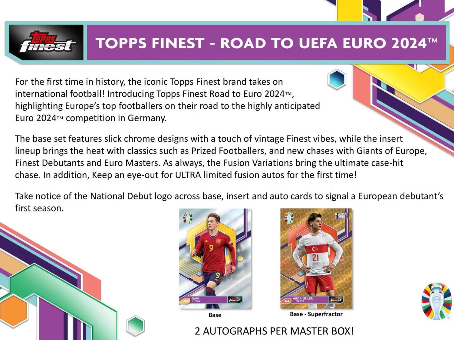 2024 Topps Finest Road to UEFA Euro Soccer Hobby Box