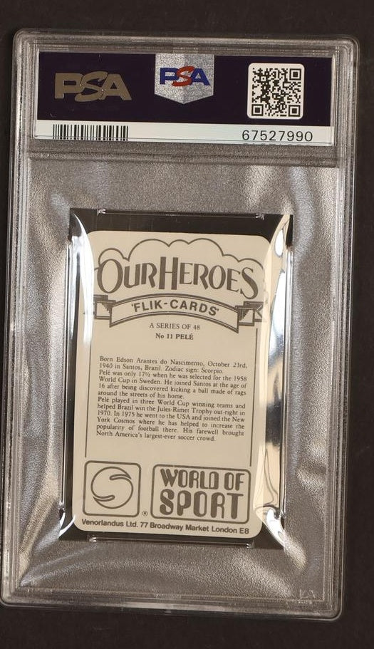 1979 Venorlandus Ltd Our Heroes World of Sport Pele #11 PSA 8