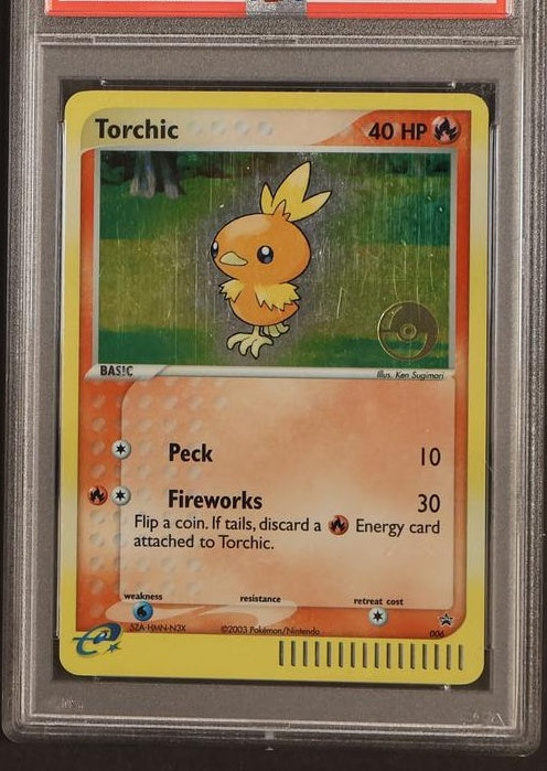 2004 Pokemon #006 Torchic Black Star Promo PSA 8
