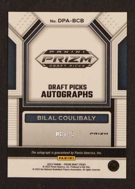 2023 Panini Prizm DPA-BCB Bilal Coulibaly Draft Picks Autographs Rookie