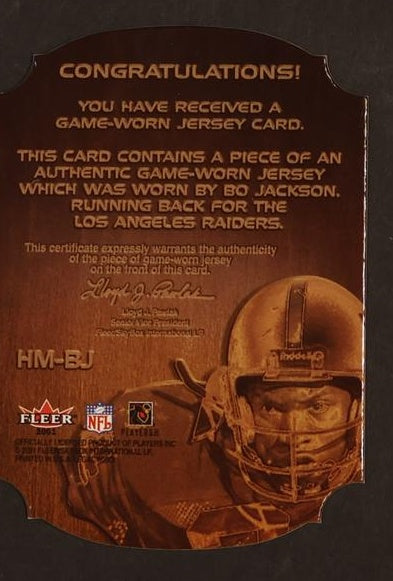 Fleer Hardwear HM-BJ Bo Jackson Los Angeles Raiders