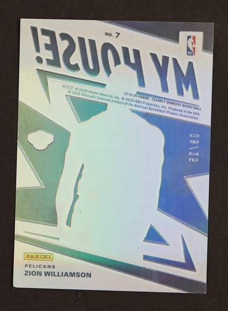 2019-20 Panini Clearly Donruss My House! Green Zion Williamson #7 /25
