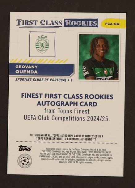 2024 Topps Finest First Class Rookies Orange Geovany Quenda #FCA-GQ RC Auto /75