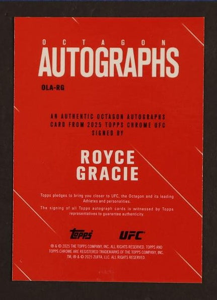 2023 Topps Chrome OLA-RG Royce Gracie Octagon Autographs