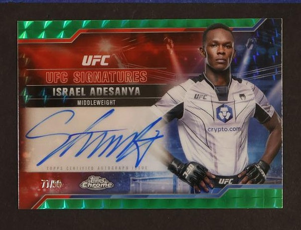 2023 Topps Chrome SI-IA Israel Adesanya UFC Signatures Green /99 Auto