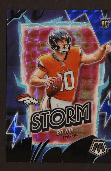 2024 Panini Mosaic Storm Bo Nix #13 RC Prizm /49