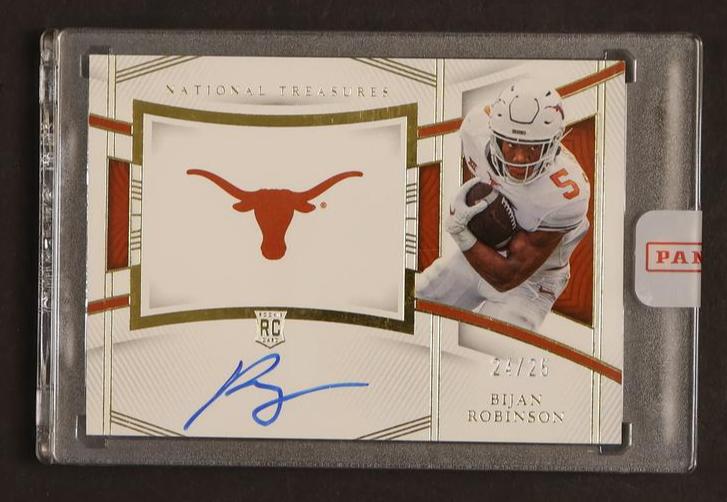 2023 Panini National Treasures Team Logo Sigs Bijan Robinson #TLS-BR RC RPA /25